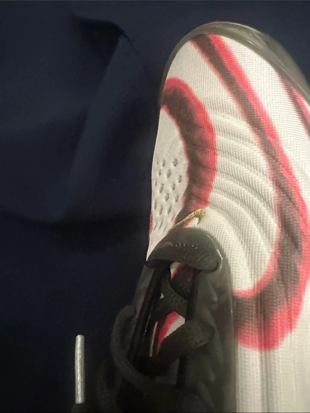 Nike White Sneakers with Red and Black Accents